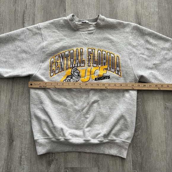 Vintage UCF Knights Sweatshirt Medium Pro-Weave Grey Made USA Cut Sleeves - Picture 4 of 7